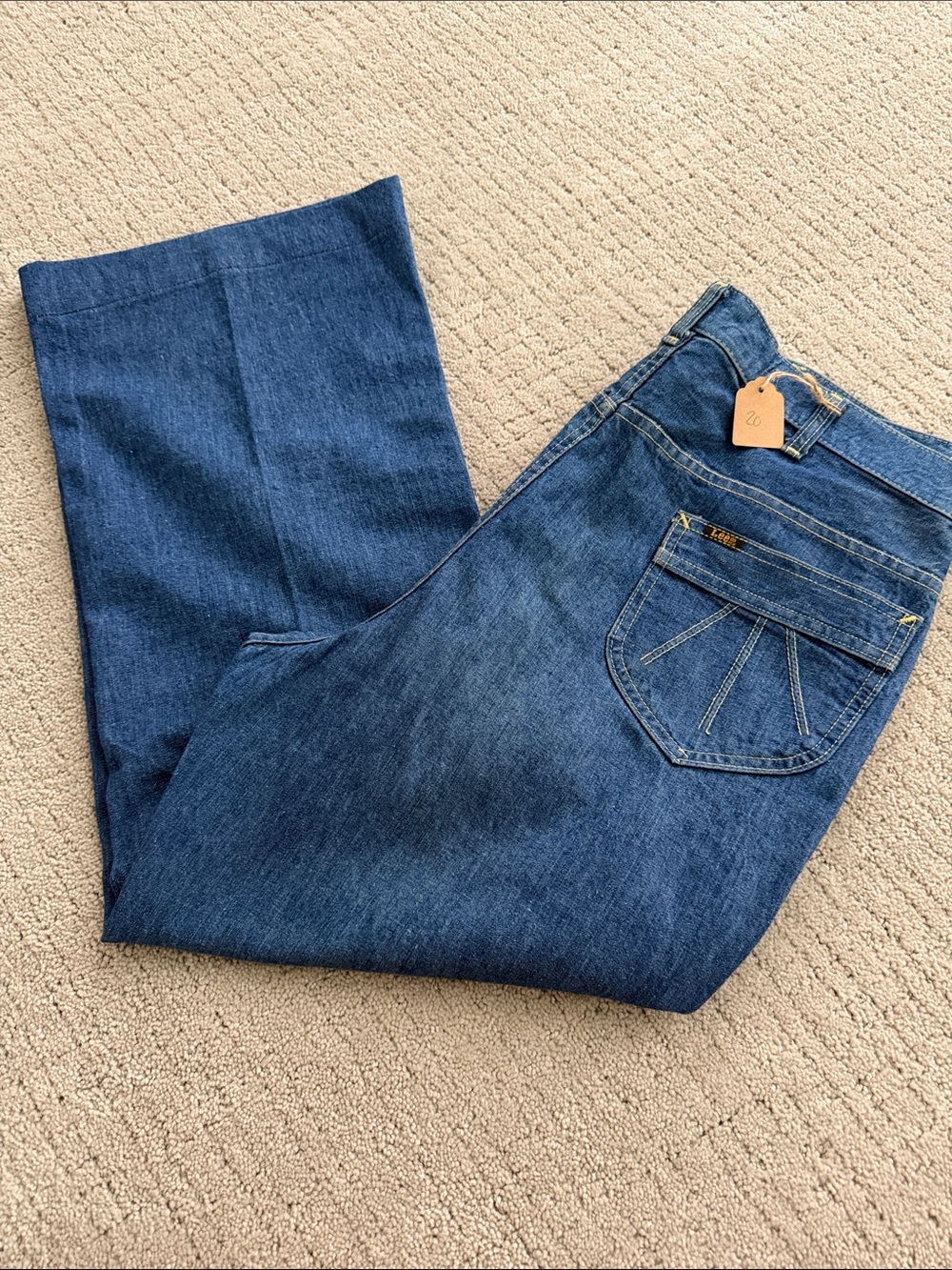 Lee Women's Wide Leg Flare Jeans in Dark Blue Denim